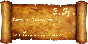 Bertus Szabolcs névjegykártya