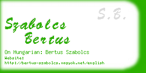 szabolcs bertus business card